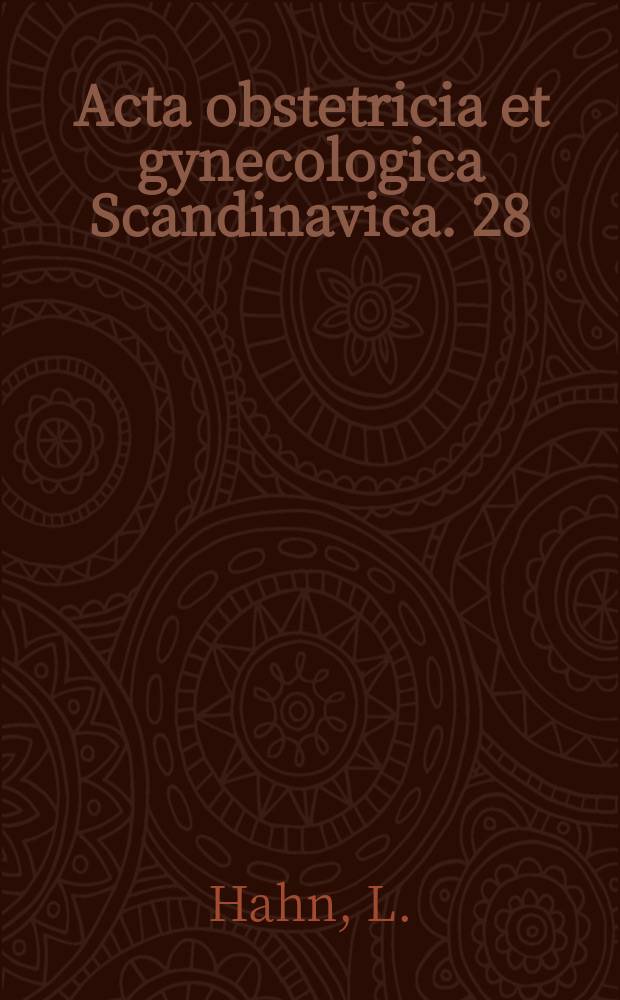 Acta obstetricia et gynecologica Scandinavica. 28 : On fibrinolysis and coagulation ...