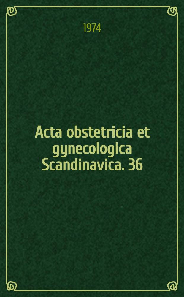 Acta obstetricia et gynecologica Scandinavica. 36 : Clinical and immunological studies on sperm ...