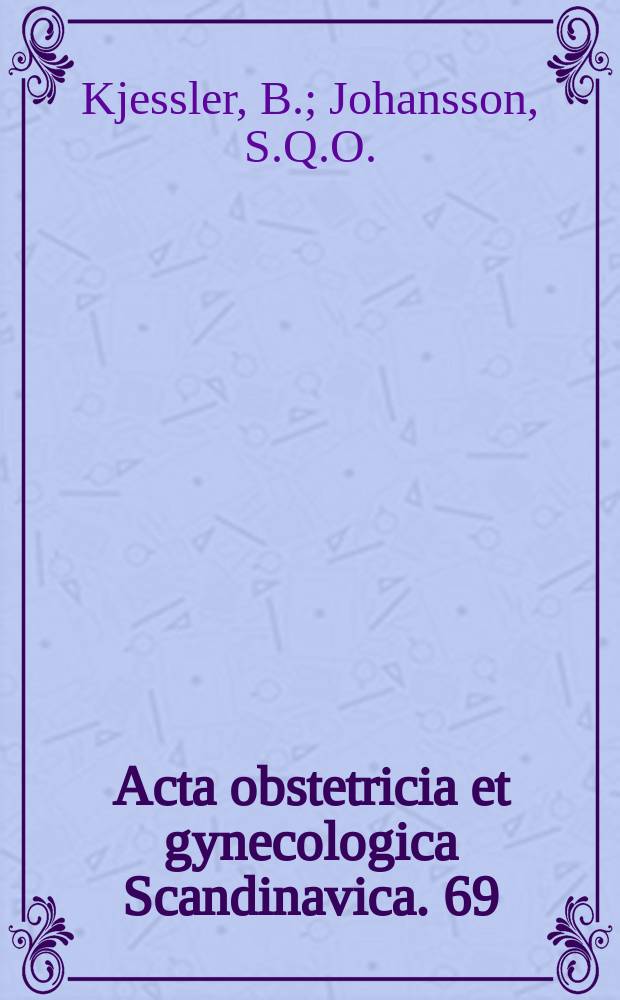 Acta obstetricia et gynecologica Scandinavica. 69 : Alpha-fetoprotein ...