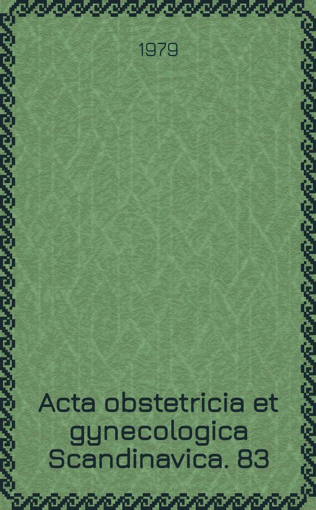 Acta obstetricia et gynecologica Scandinavica. 83 : Epidural analgesia