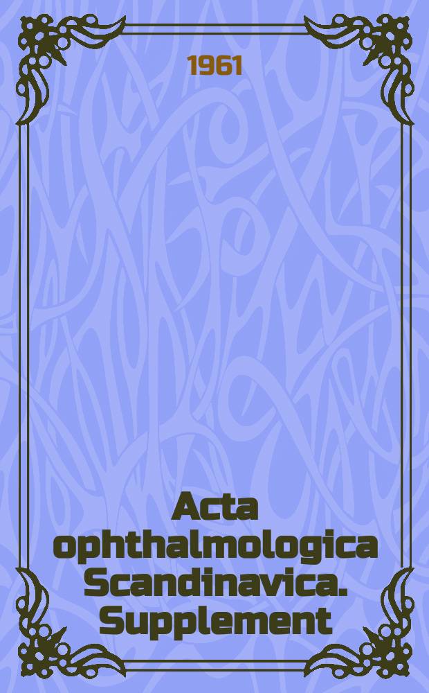 Acta ophthalmologica Scandinavica. Supplement : The ophthalmological j. of the Nordic countries. 65 : Endocrine exophthalmos