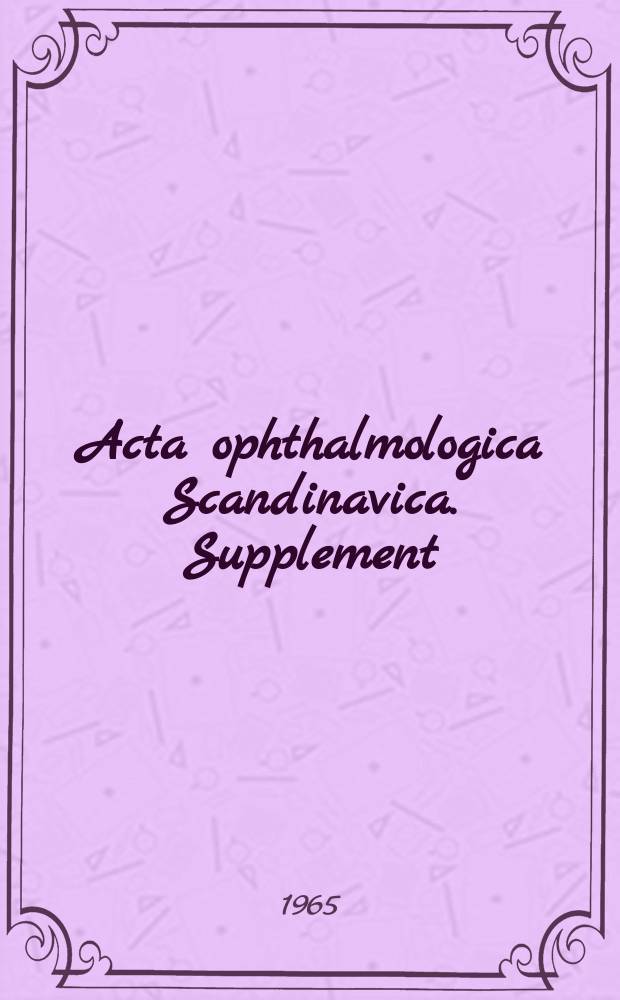Acta ophthalmologica Scandinavica. Supplement : The ophthalmological j. of the Nordic countries. Suppl.82 : Perimetry in neuro-ophthalmological diagnosis