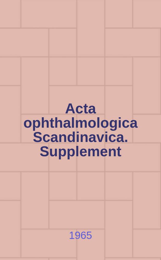 Acta ophthalmologica Scandinavica. Supplement : The ophthalmological j. of the Nordic countries. 83 : Der Zentralvenen - und Netzhautvenenverschluss