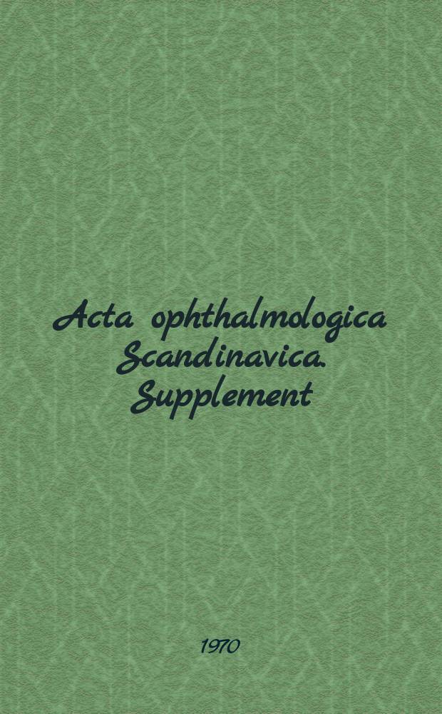 Acta ophthalmologica Scandinavica. Supplement : The ophthalmological j. of the Nordic countries : Demodex folliculorum