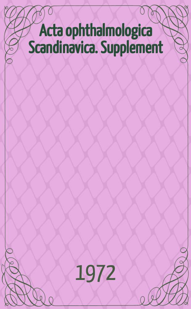 Acta ophthalmologica Scandinavica. Supplement : The ophthalmological j. of the Nordic countries. №112 : Congenital cataract and ectopia lentis