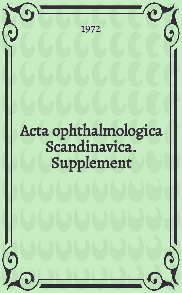 Acta ophthalmologica Scandinavica. Supplement : The ophthalmological j. of the Nordic countries : Vital staining of cornea and conjunctiva