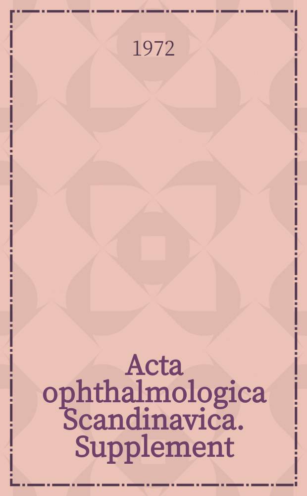 Acta ophthalmologica Scandinavica. Supplement : The ophthalmological j. of the Nordic countries : Stereophotogrammetric techniques