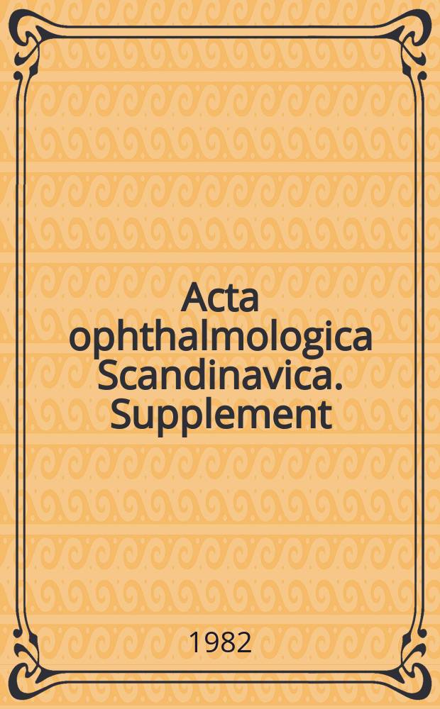 Acta ophthalmologica Scandinavica. Supplement : The ophthalmological j. of the Nordic countries : Electron microscopy of aminergic ...