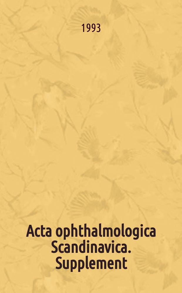 Acta ophthalmologica Scandinavica. Supplement : The ophthalmological j. of the Nordic countries : Ocular fluorometry methodological improvements ...