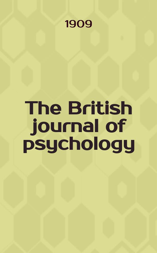 The British journal of psychology