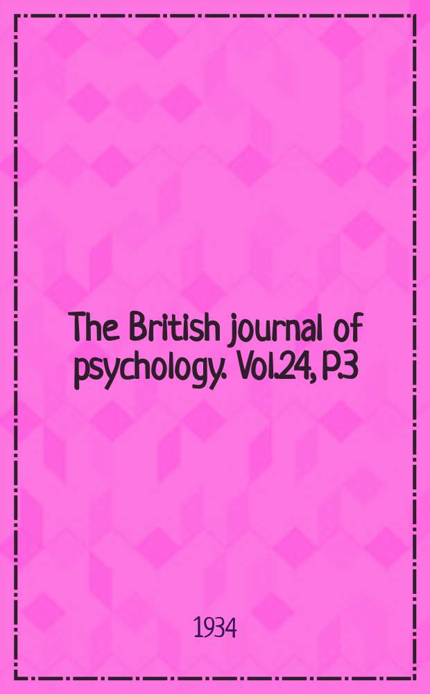 The British journal of psychology. Vol.24, P.3