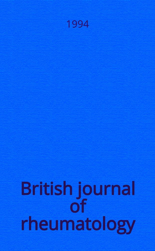 British journal of rheumatology : Off. j. of the Brit. soc. for rheumatology