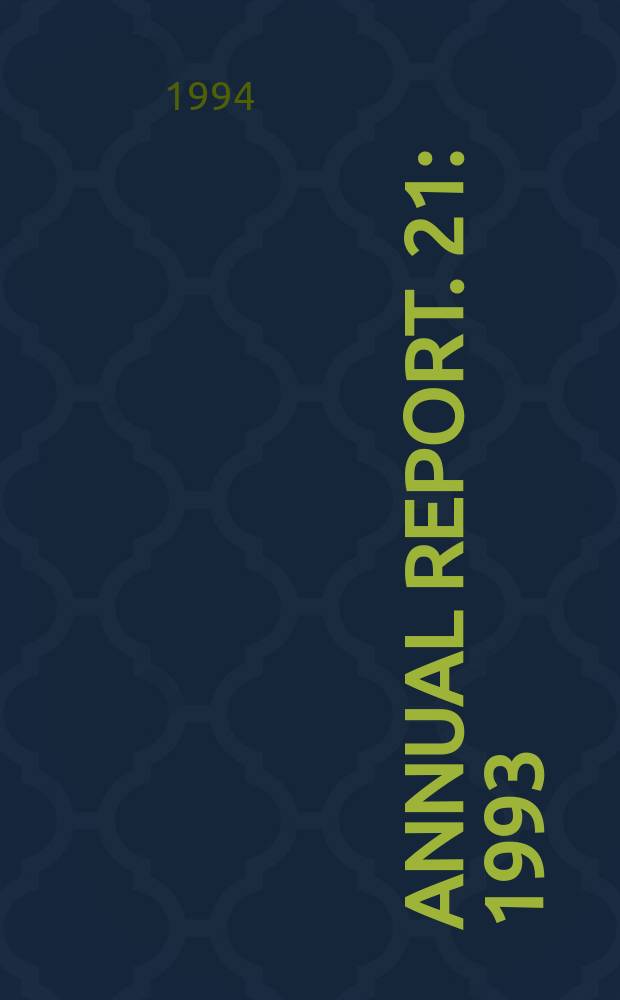 Annual report. 21 : 1993/1994