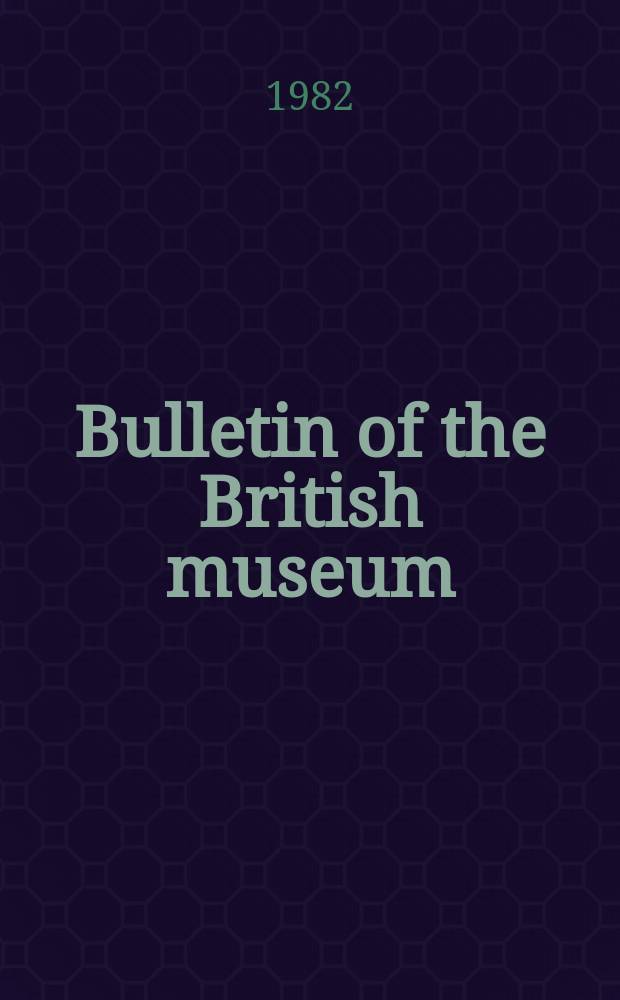 Bulletin of the British museum (Natural history). Vol.10, №3 : The geological researches of Dr. Thomas ...