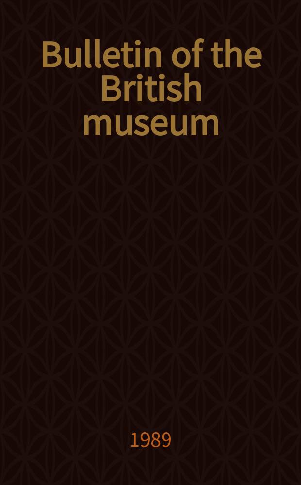 Bulletin of the British museum (Natural history). Vol.17, №1 : Notes on insects, 1692 & 1695