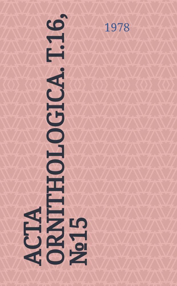 Acta ornithologica. T.16, №15 : A biomechanical comparative analysis...