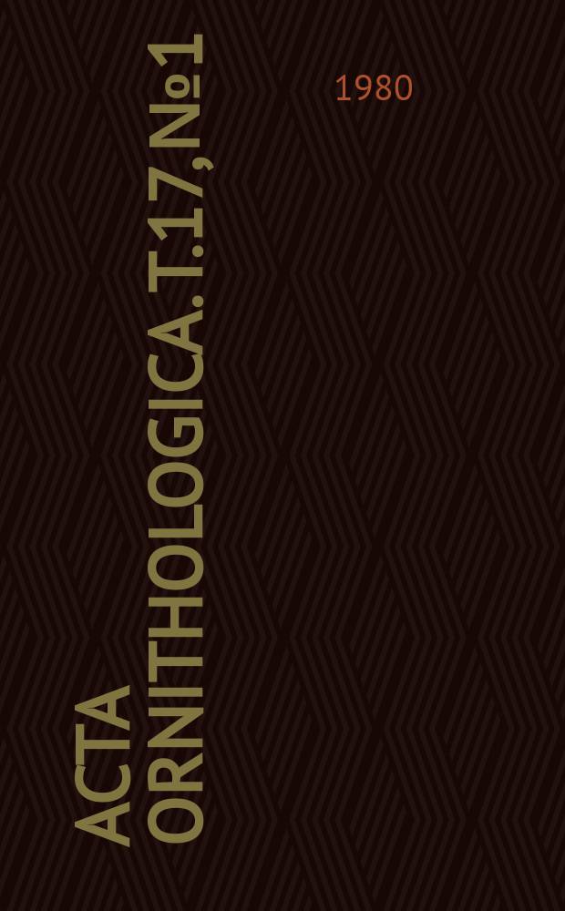 Acta ornithologica. T.17, №1/15 : Proceedings of the Second International conference on the study and conservatin of the migratory birds of the Baltic basin