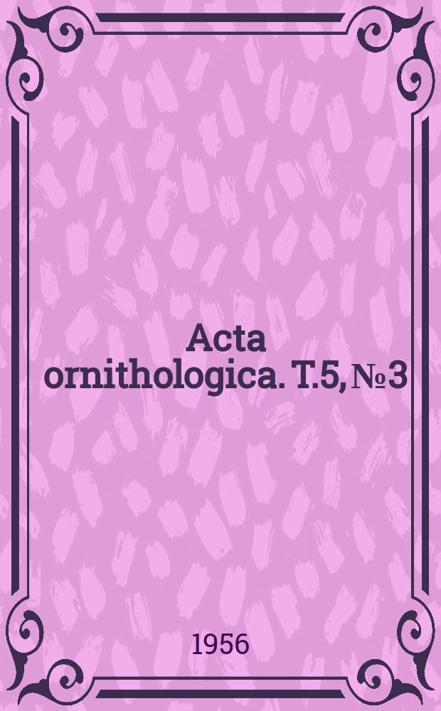 Acta ornithologica. T.5, №3 : Sprawozdanie z działalności Stacji ornitologicznej za rok 1950