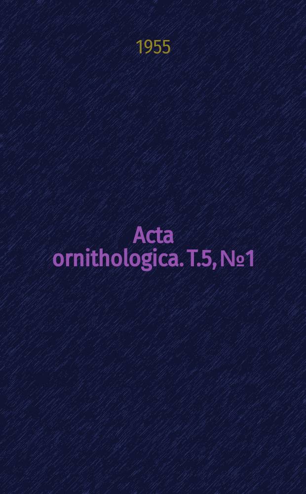 Acta ornithologica. T.5, №1 : Ptaki Wrocławia w latach 1946-1952