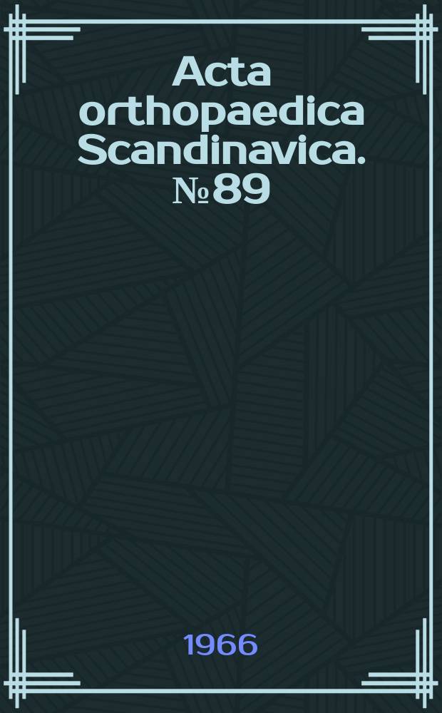 Acta orthopaedica Scandinavica. №89 : The adhesions of a traumatized tendon formed under the effect of thyrotropin and somatotropin