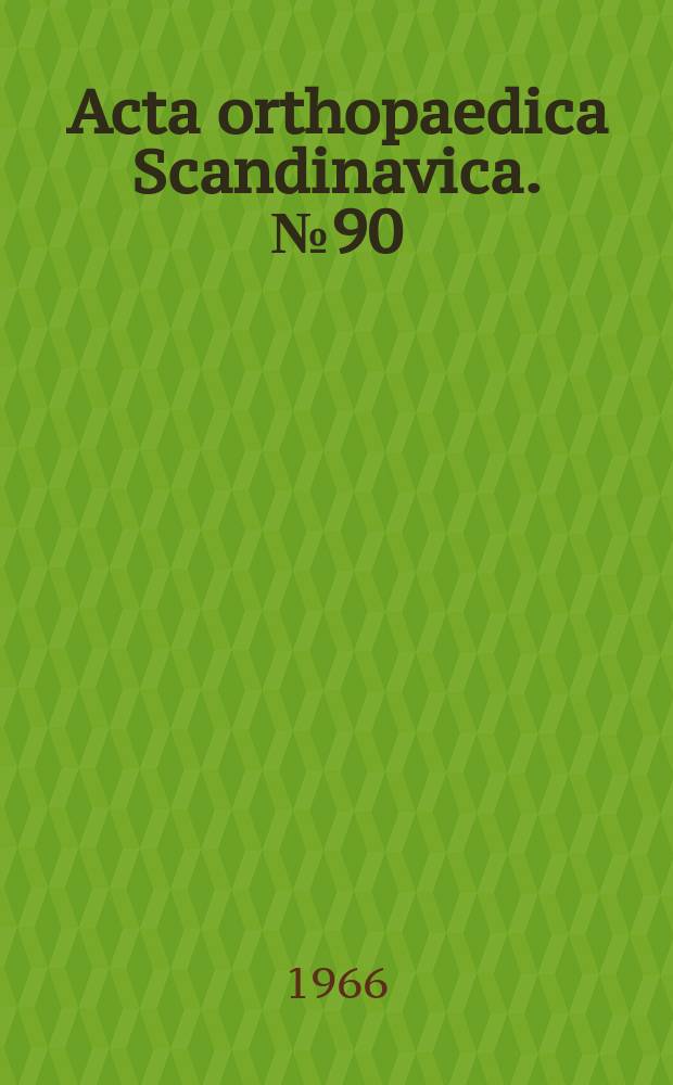 Acta orthopaedica Scandinavica. №90 : Motion of the lumbar spine with special reference to the stabilizing effect
