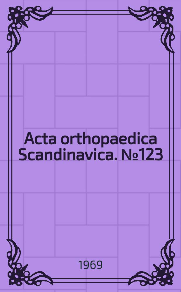 Acta orthopaedica Scandinavica. №123 : Motion in the cervical spine