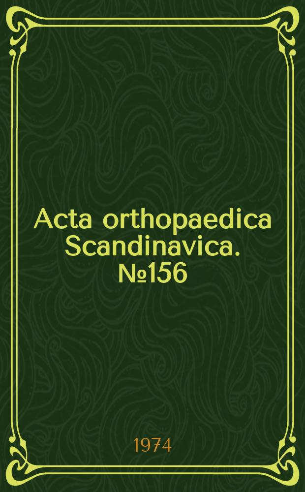 Acta orthopaedica Scandinavica. №156 : Autogenous transplantation of apophyseal...
