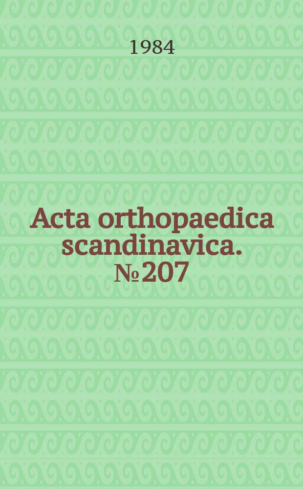 Acta orthopaedica scandinavica. №207 : Loosening of the femoral...