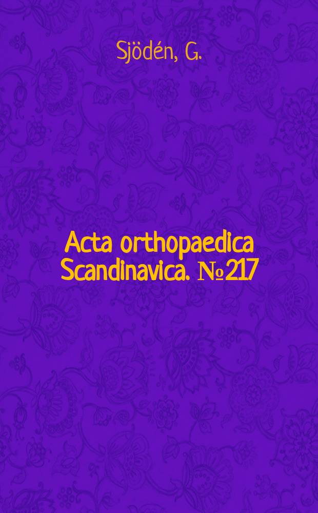 Acta orthopaedica Scandinavica. №217 : Effects of vitamin D