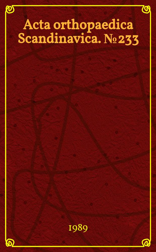 Acta orthopaedica Scandinavica. №233 : Kinematics of the ankle and foot
