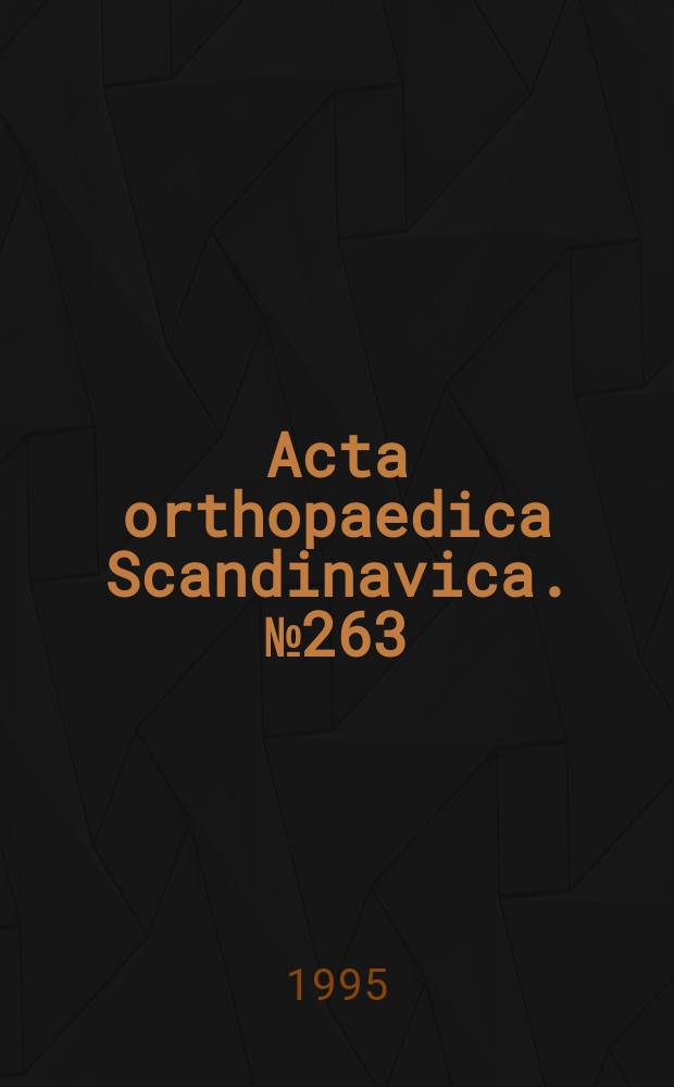 Acta orthopaedica Scandinavica. №263 : Low back disability among self-employed...