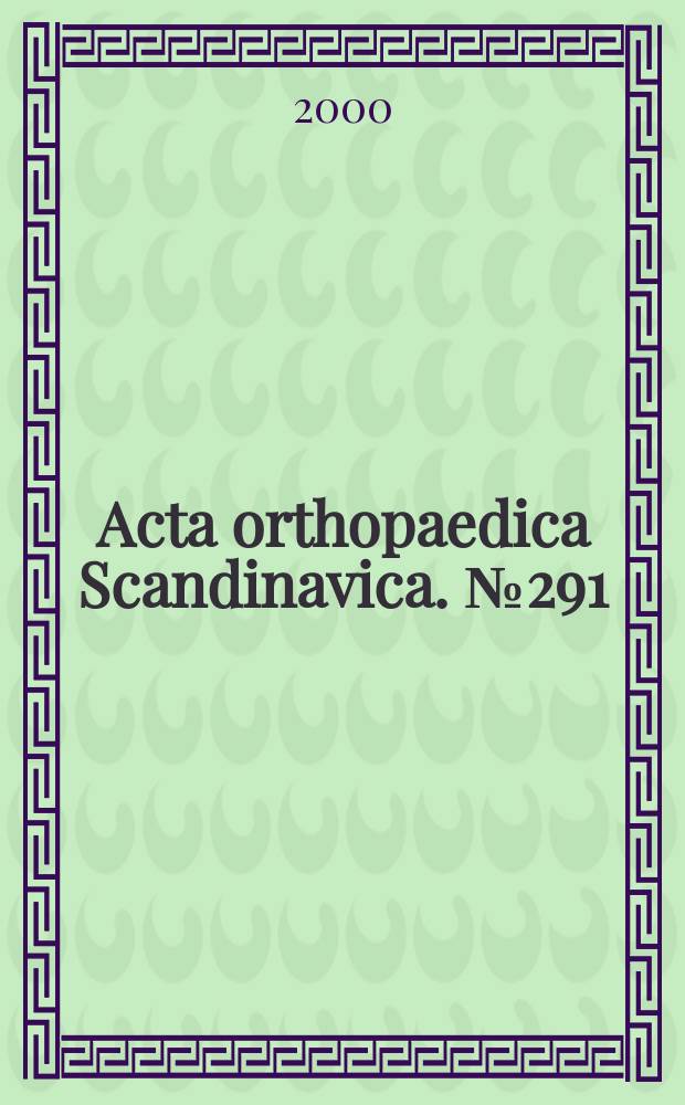 Acta orthopaedica Scandinavica. №291 : Synovial sarcoma