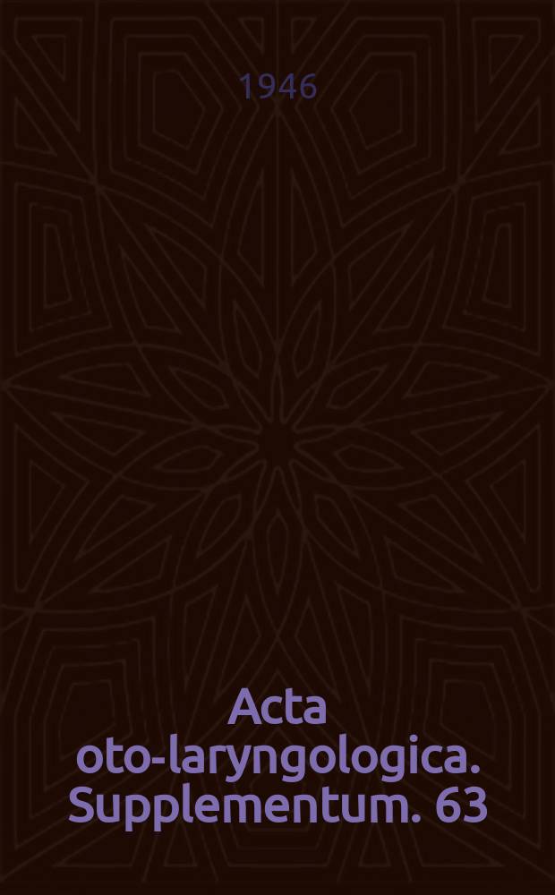 Acta oto-laryngologica. Supplementum. 63 : The acoustic impedance measured on normal and pathological ears