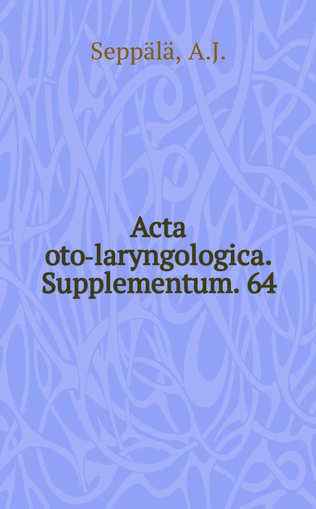 Acta oto-laryngologica. Supplementum. 64 : Variations in the pneumatic cell system of the temporal bone; acute otitis media and complications in varying types of pneumatization