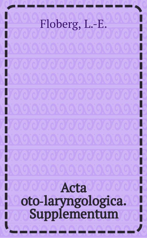 Acta oto-laryngologica. Supplementum : Vestibular symptoms in carbon monoxide...