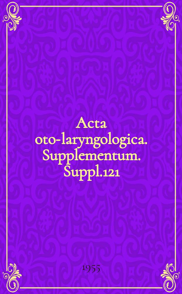 Acta oto-laryngologica. Supplementum. Suppl.121 : Pure tone audiometry for pre-school children