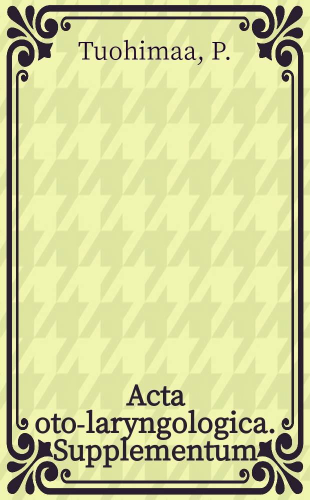 Acta oto-laryngologica. Supplementum : Vestibular disturbances after acute...