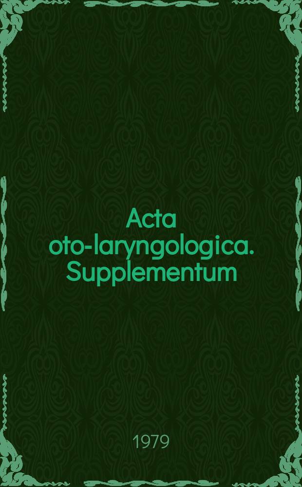 Acta oto-laryngologica. Supplementum : Brainstem electric response audiometry