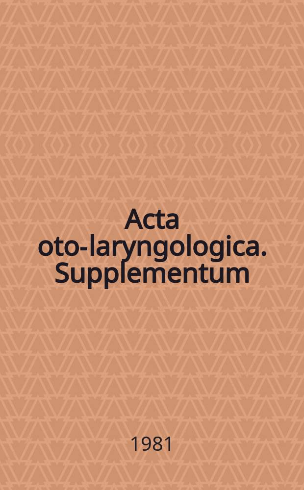 Acta oto-laryngologica. Supplementum : Zur Pathogenese und Therapie cervikaler Trachealstenosen