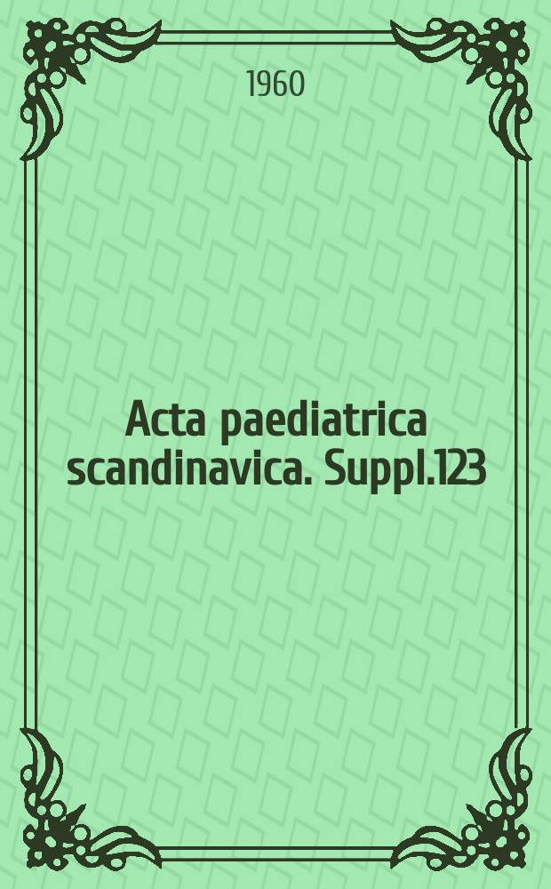 Acta paediatrica scandinavica. Suppl.123 : Roentgenologic studies of respiration in infants