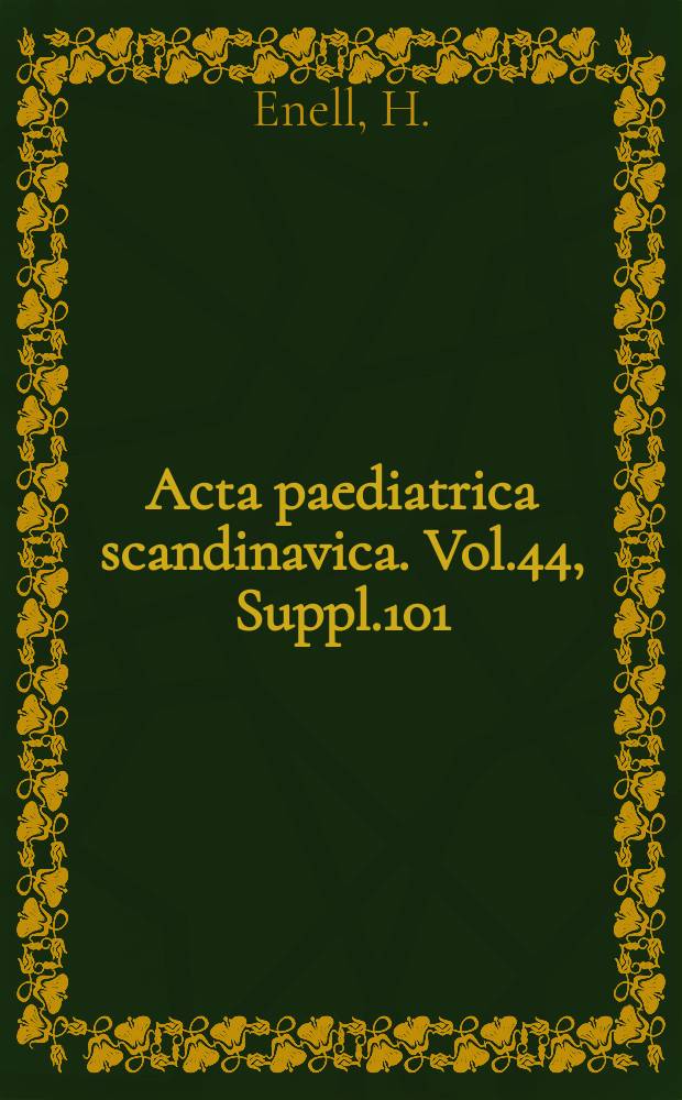 Acta paediatrica scandinavica. Vol.44, Suppl.101 : BCG-vaccination tuberculin allergy and tuberculosis in school children