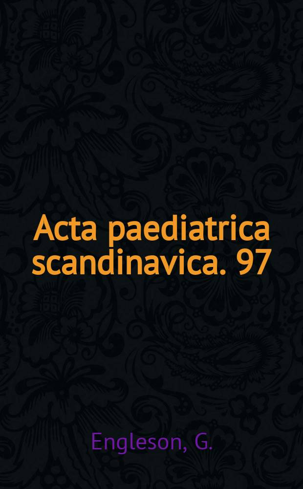 Acta paediatrica scandinavica. 97 : Studies in diabetes mellitus