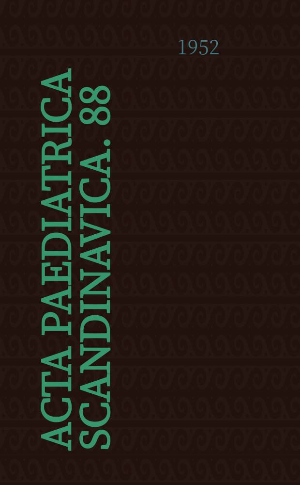 Acta paediatrica scandinavica. 88 : The premature child