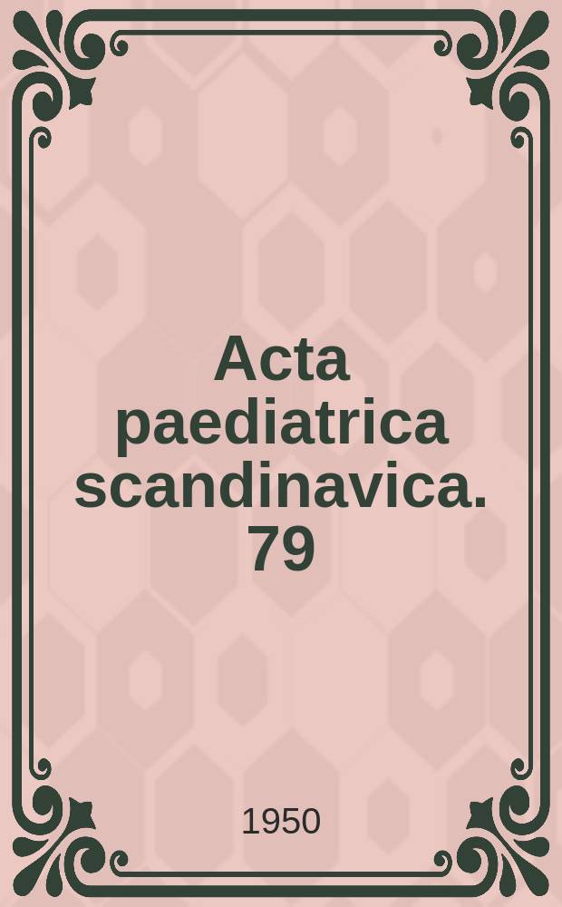 Acta paediatrica scandinavica. 79 : The tuberculin reaction in different...