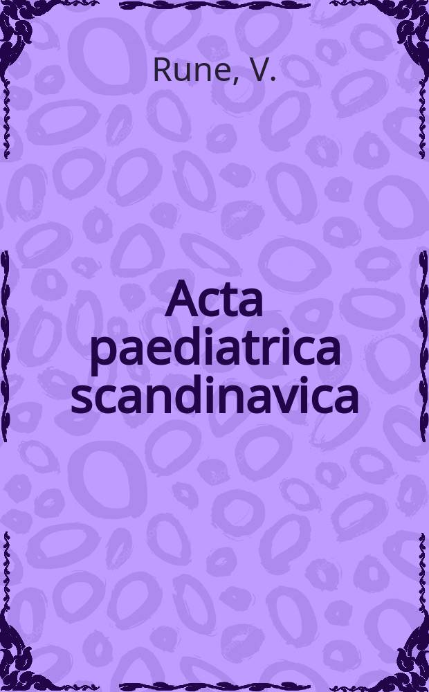 Acta paediatrica scandinavica : Acute head injuries in children