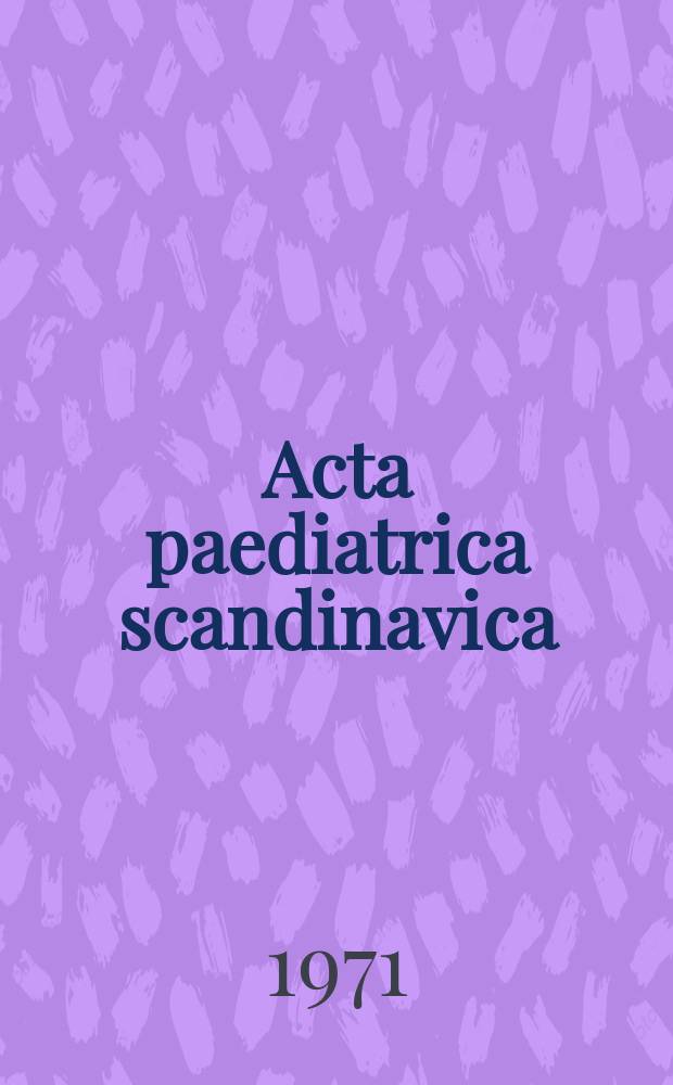 Acta paediatrica scandinavica : Studies on growth of Finnish children from birth to ten years