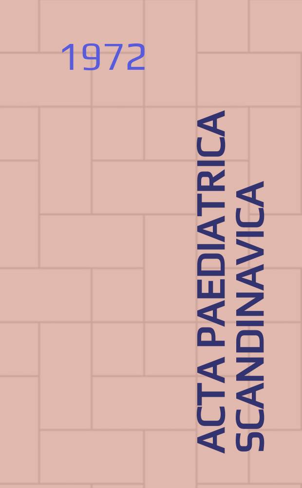 Acta paediatrica scandinavica : Chronic respiratory paralysis