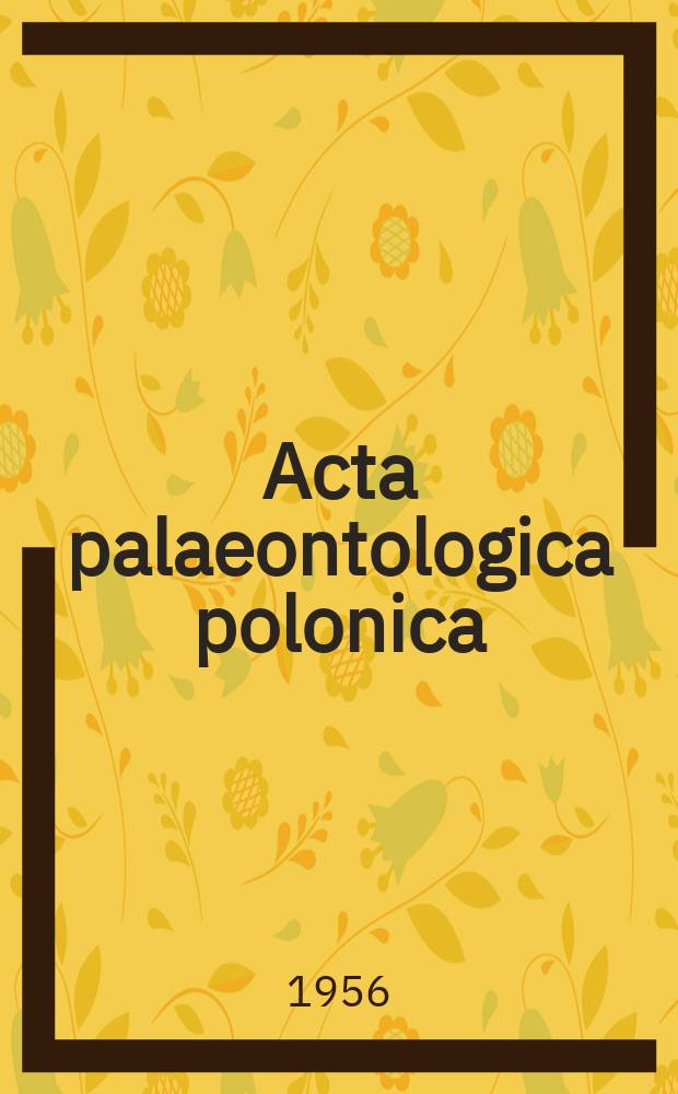 Acta palaeontologica polonica