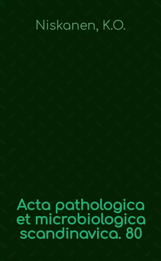 Acta pathologica et microbiologica scandinavica. 80 : Observations o... metaplasia of the bronchial...