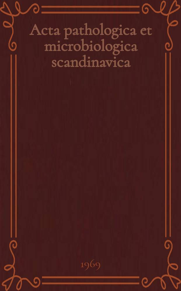 Acta pathologica et microbiologica scandinavica : Studies on Yersinia enterocolitica